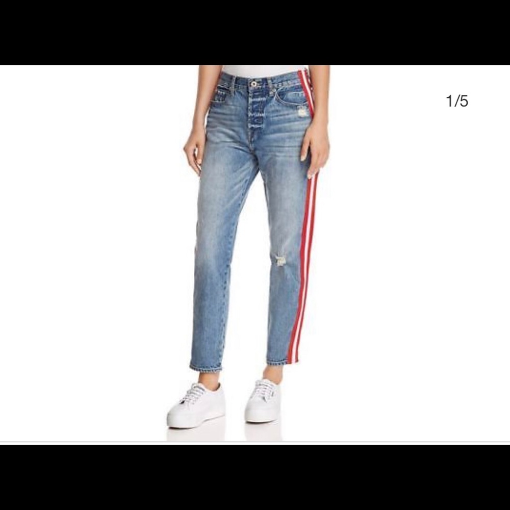 Pistols Red stripe jeans